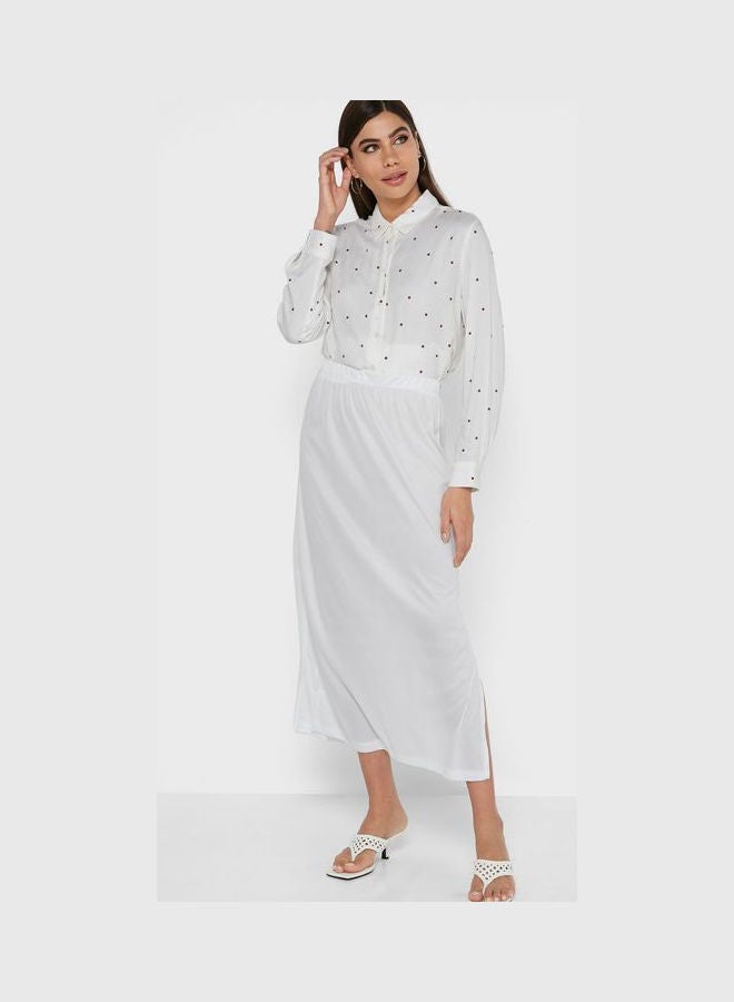 Tavin by Modanisa - High Waist Maxi Skirt White - Image 1