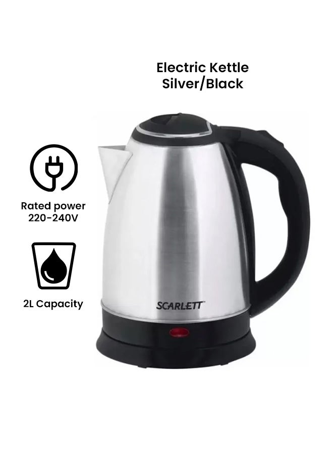 Scarlett - Electric Kettle 2 L SC1818 Silver/Black - Image 1
