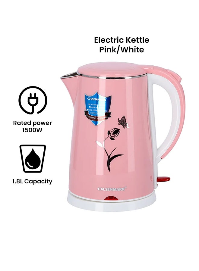أولسنمارك غلاية كهربائية 1.8 L 1500 W OMK2355 وردي/أبيض - Image 2