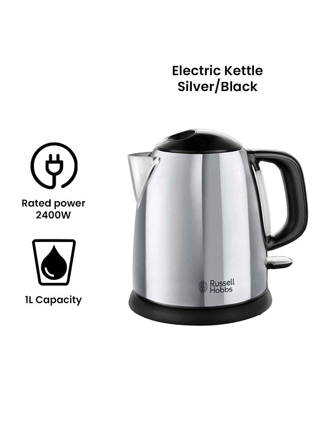 Russell Hobbs - Victory Electric Kettle, Rapid Boil, Quiet, Perfect Pour, Energy Efficient, Stainless Steel 1 L 2400 W 24990GCC Silver/Black - Image 1