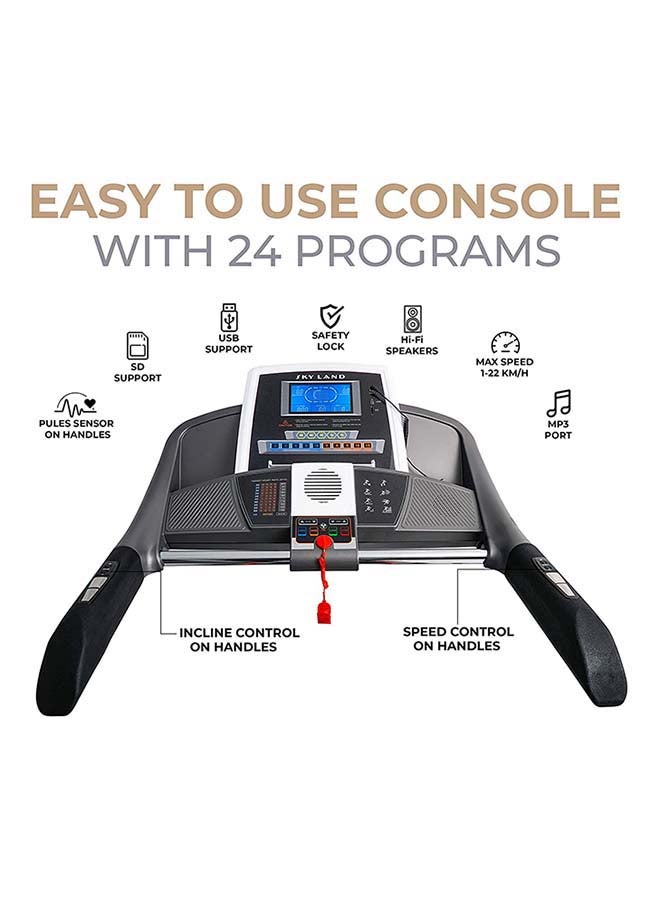 SkyLand Powerful Motorized Treadmill With Auto Incline And Built-In Fan EM-1273 212x142x87cm  - Image 2