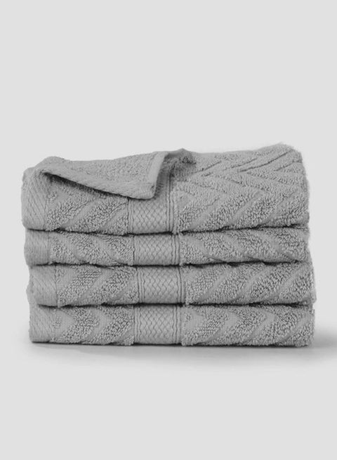 Plaza Hand Towel (Set of 4) Grey 33 x 33cm