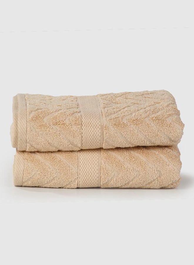 Plaza Face Towel (Set of 2) Beige 50 x 100cm