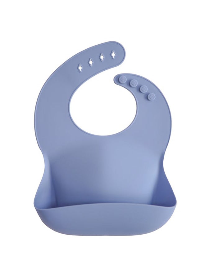 mushie Silicone Baby Bib - Powder Blue - Image 1