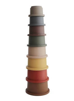 Stacking Tower Cups - Retro 30x26.5x1cm