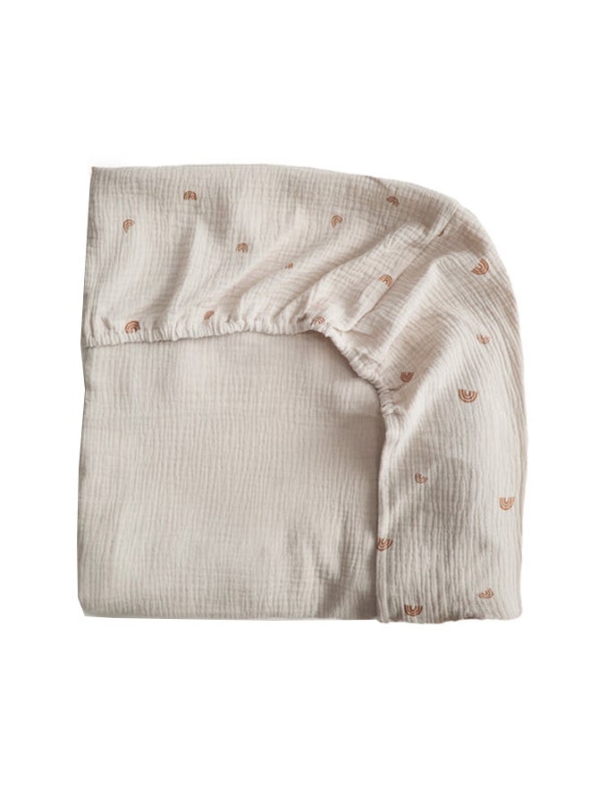 mushie - Rainbow Printed Extra Soft Muslin Crib Sheet - Image 1