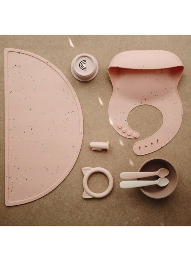 mushie Silicone Feeding Placemat - Powder Pink Confetti - Image 2