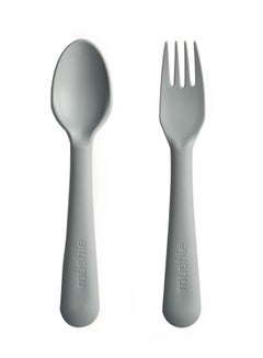 mushie Baby Fork And Spoon Set - Cloud  - Image 1