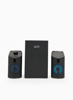 2.1CH Bluetooth Multimedia Wireless Speaker - With 12W Output, USB Playback, Bluetooth, Remote And LED Backlight EM-3202FT Black