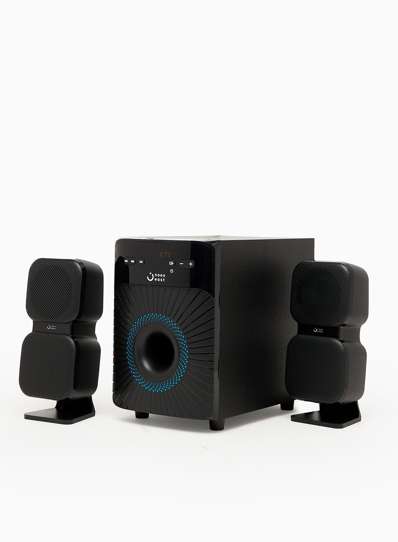 Noon East - 2.1CH Bluetooth Multimedia Wireless Speaker - With 30 W Output, USB Playback, Bluetooth, Remote And LED Backlight EM-3602FT Black - Image 1