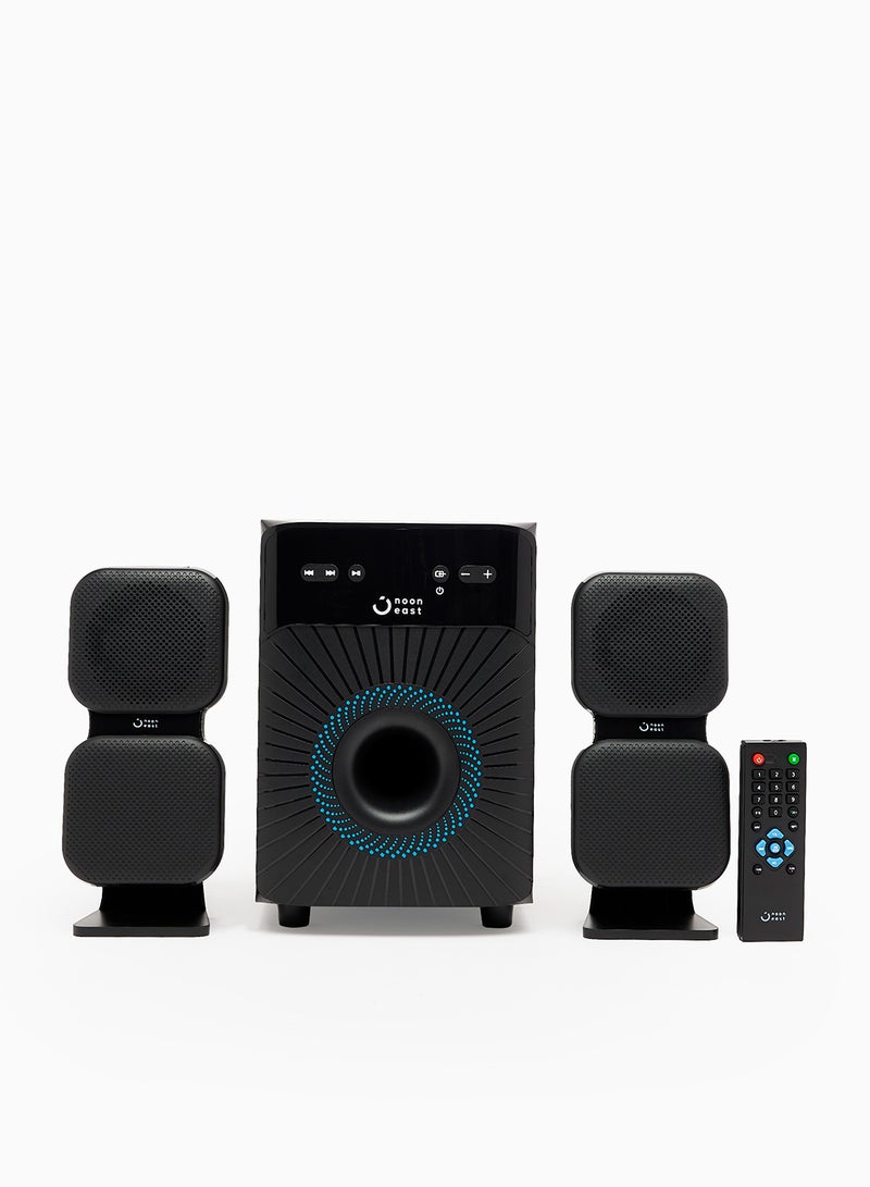 Noon East - 2.1CH Bluetooth Multimedia Wireless Speaker - With 30 W Output, USB Playback, Bluetooth, Remote And LED Backlight EM-3602FT Black - Image 1