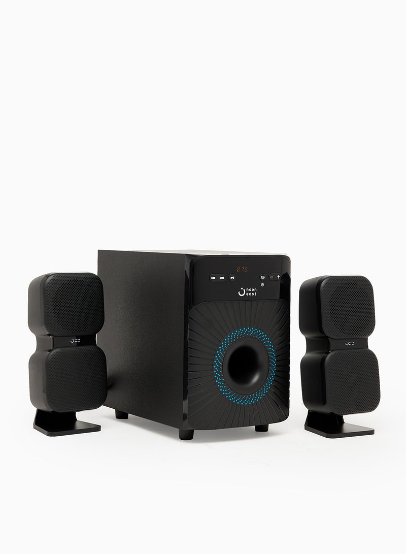 Noon East - 2.1CH Bluetooth Multimedia Wireless Speaker - With 30 W Output, USB Playback, Bluetooth, Remote And LED Backlight EM-3602FT Black - Image 1
