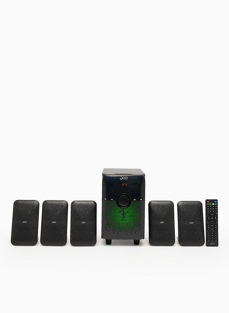 ايست من نون - مكبر صوت لاسلكي متعدد الوسائط بتقنية البلوتوث 5.1CH - مع مخرج 45 وات، تشغيل USB، بلوتوث، جهاز تحكم عن بعد وإضاءة خلفية LED - Image 1