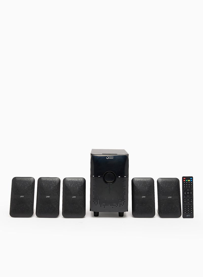 ايست من نون - مكبر صوت لاسلكي متعدد الوسائط بتقنية البلوتوث 5.1CH - مع مخرج 45 وات، تشغيل USB، بلوتوث، جهاز تحكم عن بعد وإضاءة خلفية LED - Image 1