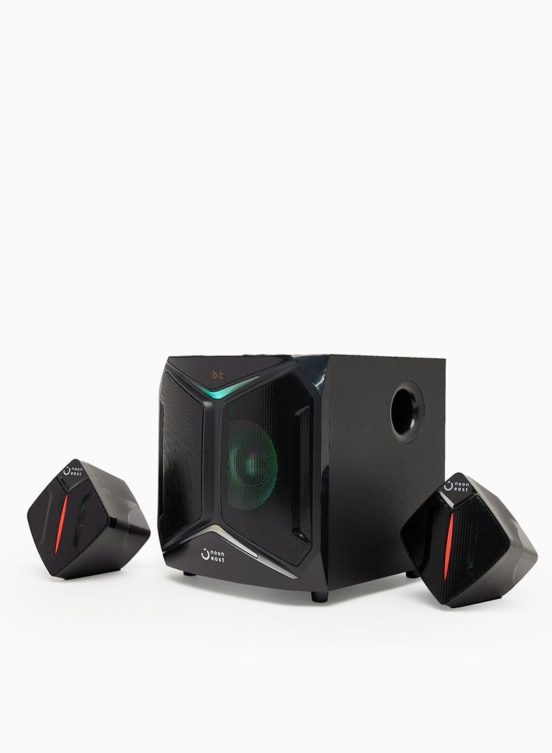 Noon East - 2.1CH Bluetooth Multimedia Wireless Speaker - With 60W Output, USB Playback, Bluetooth, Remote And LED Backlight EM-3012FST Black - Image 1