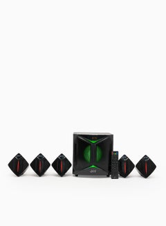 5.1CH Bluetooth Multimedia Speaker 80W Output, USB Playback, Bluetooth, Remote And LED Backlight Em-5012FT EM-5012FT Black