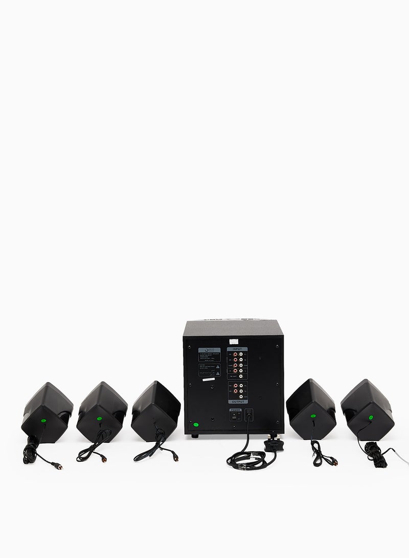 Noon East - 5.1CH Bluetooth Multimedia Speaker 80W Output, USB Playback, Bluetooth, Remote And LED Backlight Em-5012FT EM-5012FT Black - Image 1