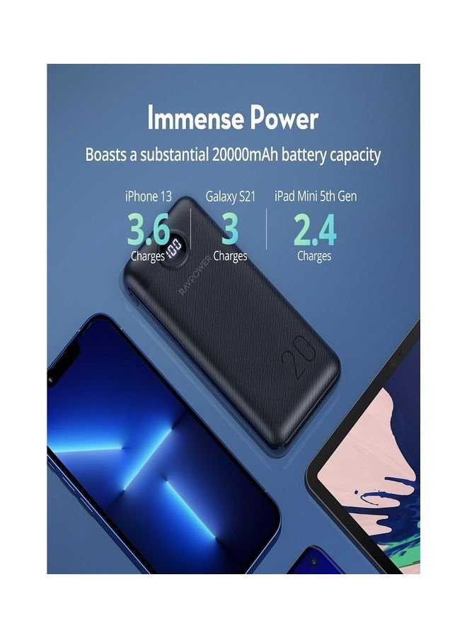 RAVPOWER 20000 mAh 3-Port Power Bank 20W Black  - Image 3