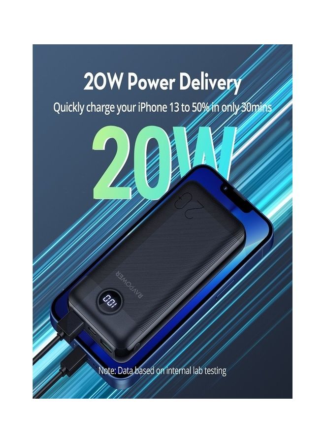 RAVPOWER 20000 mAh 3-Port Power Bank 20W Black  - Image 4