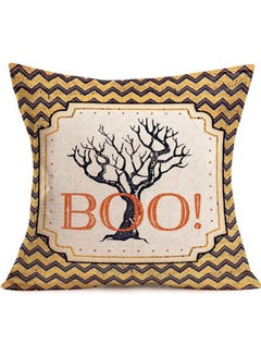 3 Pack Boo Happy Haunting Happy Halloween Cotton Linen Square With Words Tree Crow Pumpkin Decorative Pillow Cases linen Multicolour 45x45cm - v1645605698/N52748293A_2