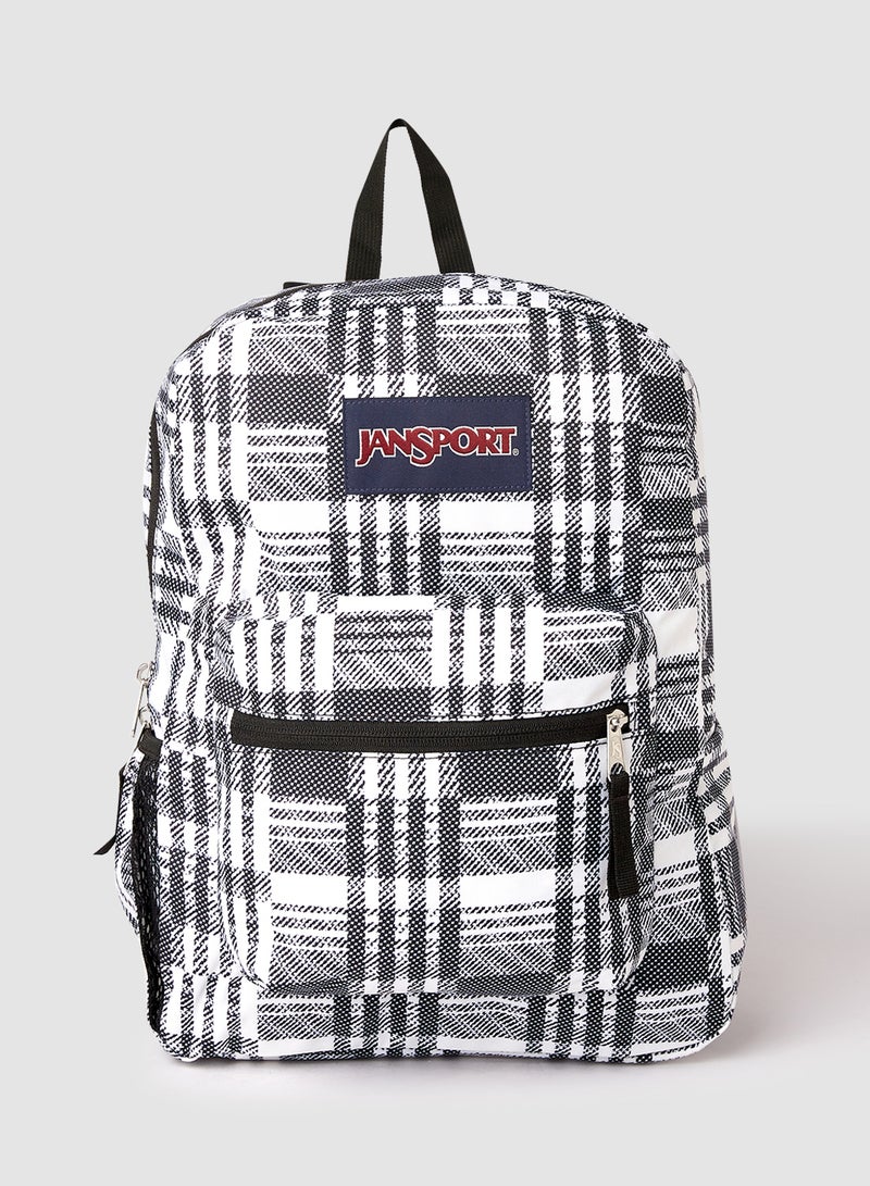 JANSPORT - Cross Town Glitch Plaid Backpack Black - Image 1