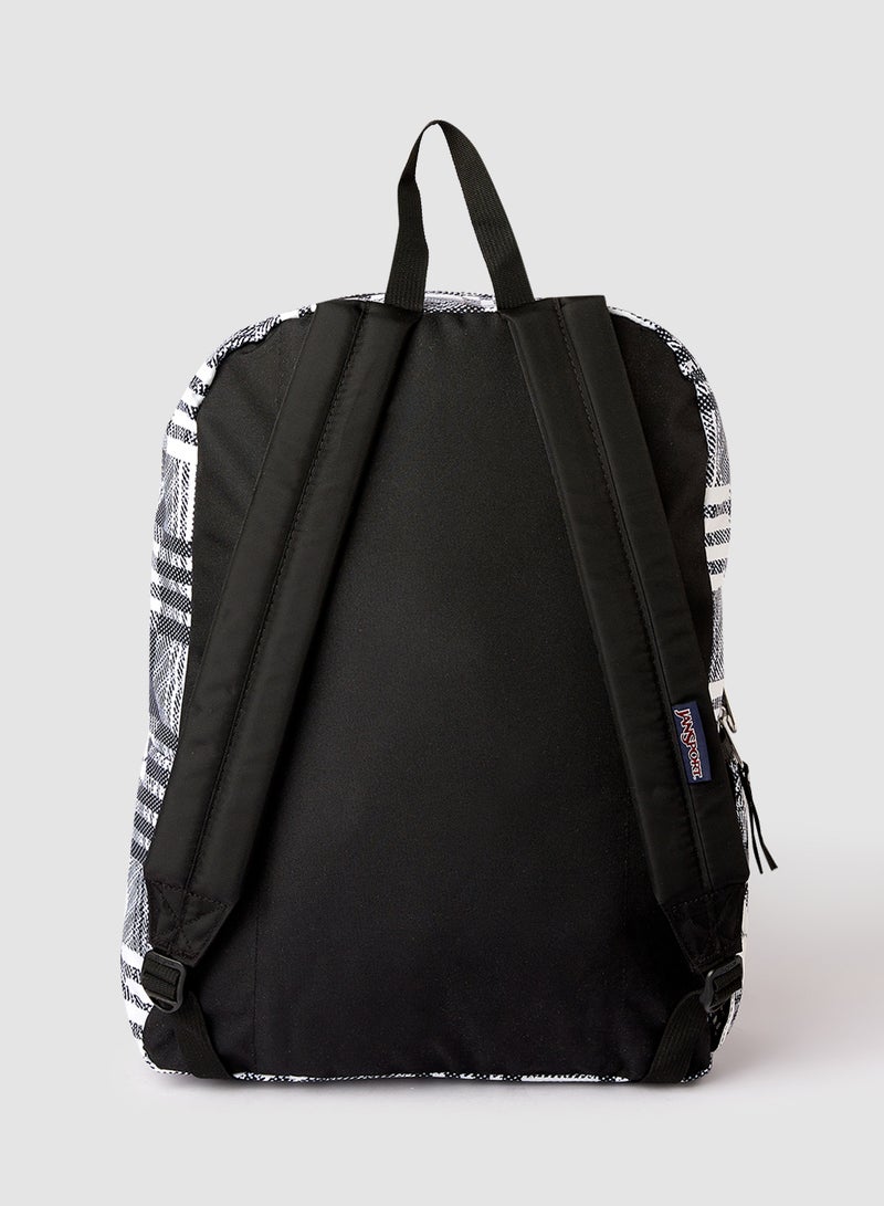 JANSPORT - Cross Town Glitch Plaid Backpack Black - Image 1