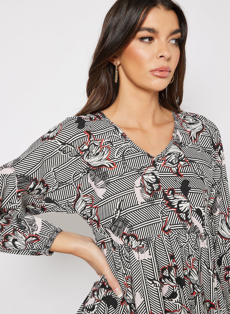 Aila All-Over Printed Long Sleeve Top Multicolour - Image 3