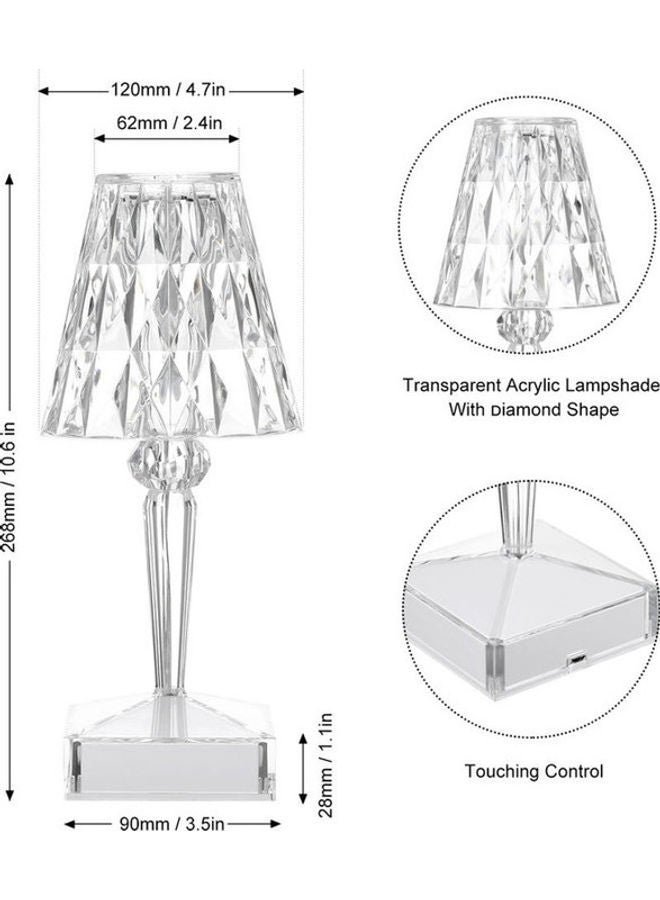 Generic - Diamond Table Lamp Adjustable Light Sensitivity Multi-faceted Prism Design For Bedroom Clear 10.6x4.7x1.1inch - Image 1