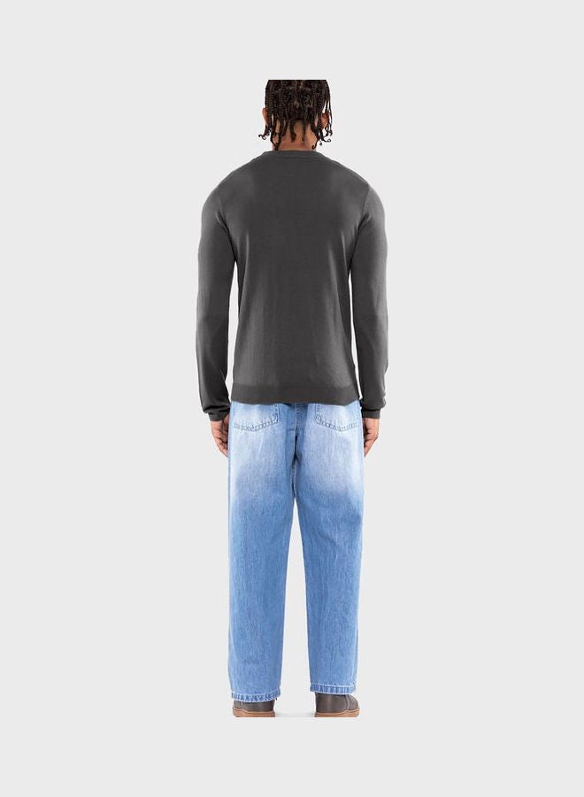 Blue Age Essential Knitted Sweatshirt Grey - Image 2