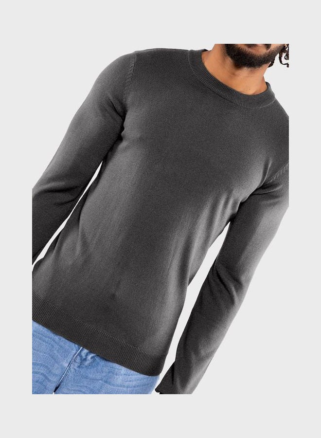 Blue Age Essential Knitted Sweatshirt Grey - Image 3