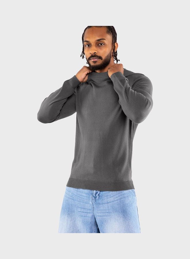 Blue Age Essential Knitted Sweatshirt Grey - Image 4