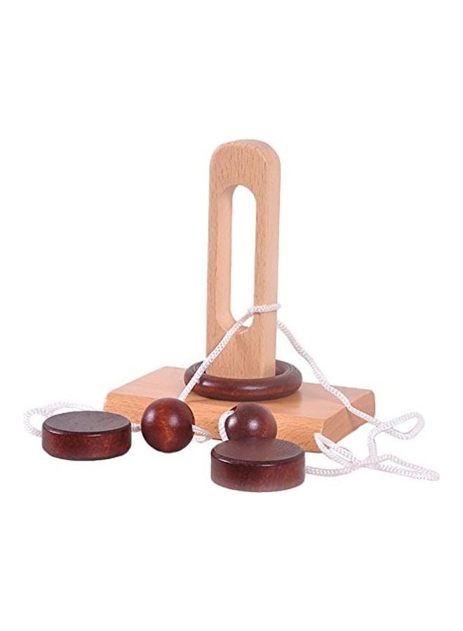KINGOU 4 Pack Classic Wooden Rope Puzzle Set Ring Puzzles String Solution Central Brain Teaser For Adults/Kids Game 4.2 X8.2 X5.7inch  - Image 2