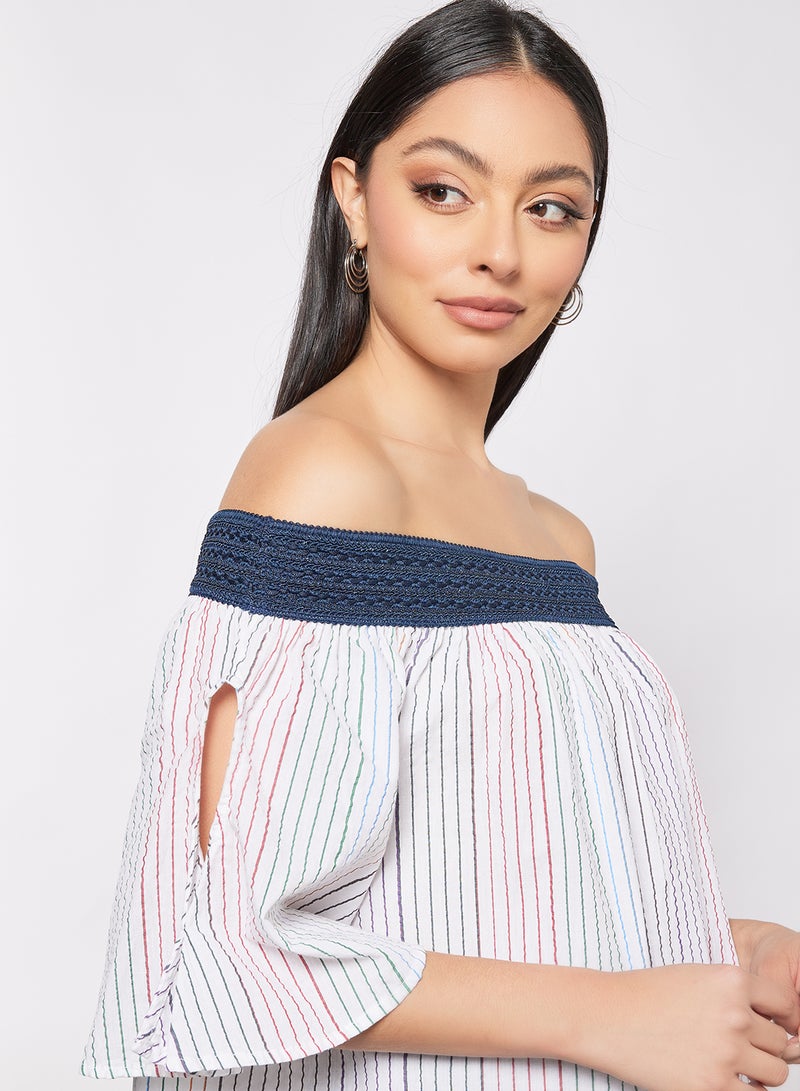 Aila Comfortable Stylish Top Faded Black/White - Image 2