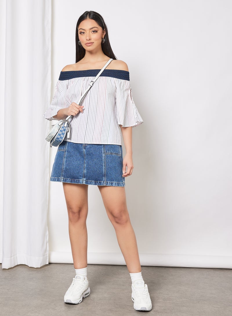 Aila Comfortable Stylish Top Faded Black/White - Image 3