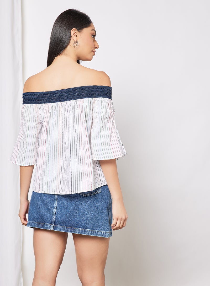 Aila Comfortable Stylish Top Faded Black/White - Image 4