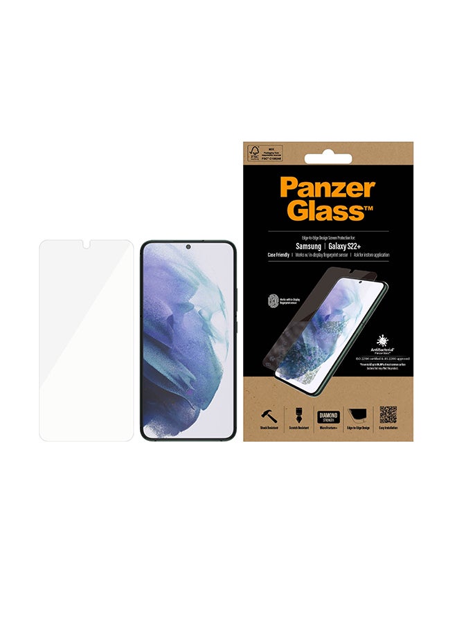 بانزرجلاس واقي شاشة من الحافة إلى الحافة لهاتف جالاكسي S22 بلس شفاف شفاف - Image 1
