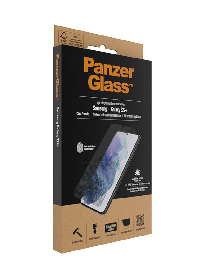 بانزرجلاس واقي شاشة من الحافة إلى الحافة لهاتف جالاكسي S22 بلس شفاف شفاف - Image 3