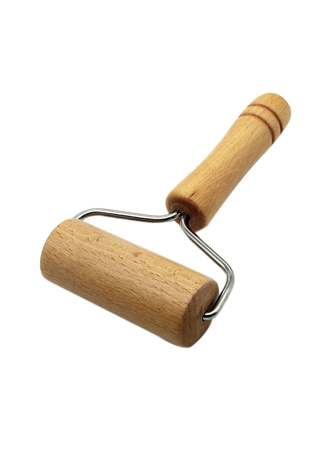 Wooden Pizza Rolling Pin Yellow 12cm - Image 1