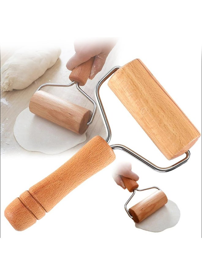 Wooden Pizza Rolling Pin Yellow 12cm - Image 2
