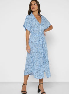 Ella By Namshi Polka Dot Dress Blue KSA | Riyadh, Jeddah