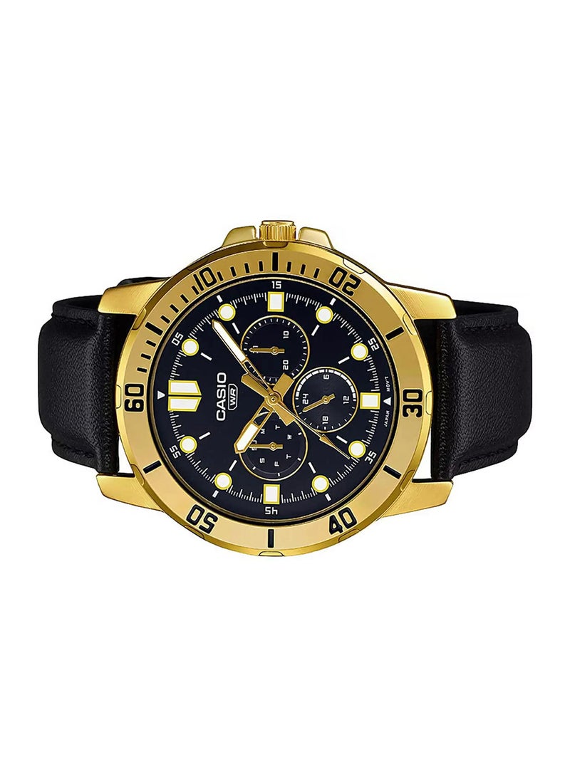 CASIO Men's Leather Analog Wrist Watch MTP-VD300GL-1EUDF - Image 4