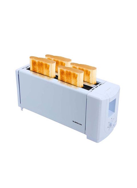 4 Slice Automatic Pop-Up Bread Toaster 1300.0 W OMBT2493 White