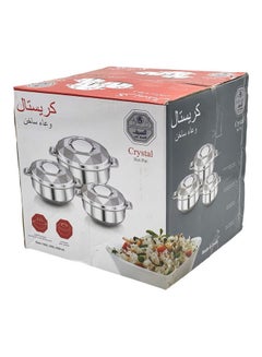 السيف طقم حافظات طعام كريستال مكون من 3 قطع فضي 3-Pieceملليلتر  - Image 4