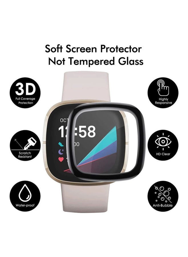 FITME 4-Piece 3D Screen Protector for Fitbit Versa 3/Fitbit Sense Black  - Image 2