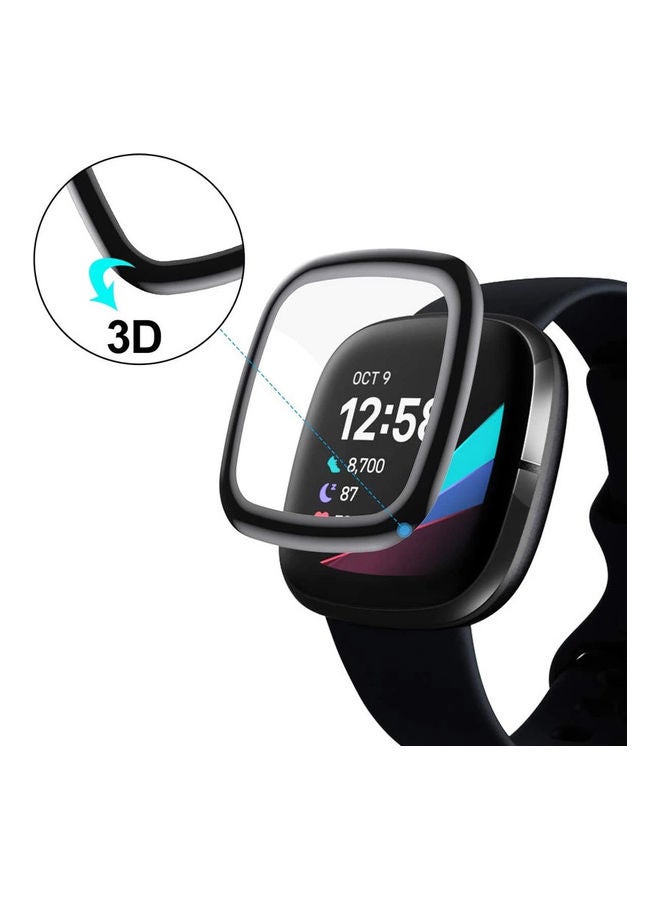 FITME 4-Piece 3D Screen Protector for Fitbit Versa 3/Fitbit Sense Black  - Image 3