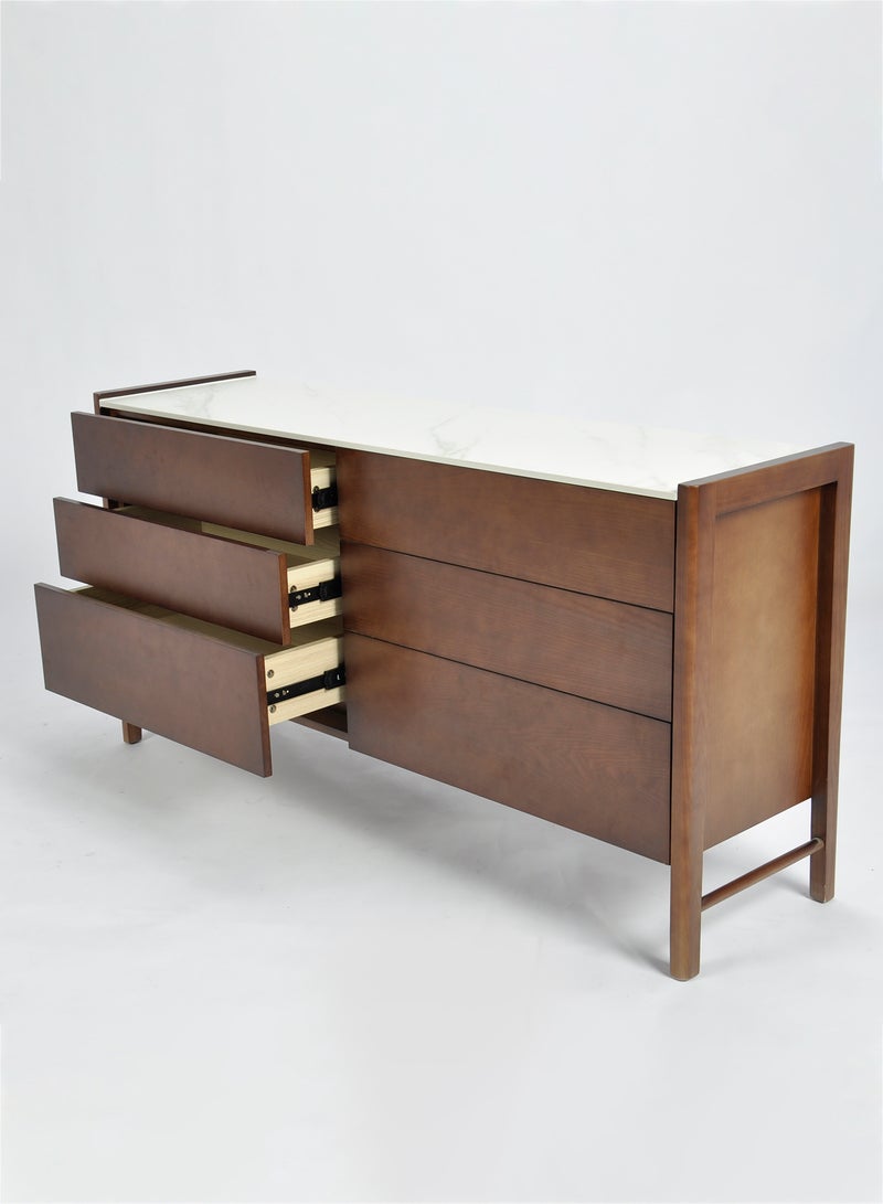 Switch - Bedroom Makeup Vanity - Dresser For Hairstyle Walnut 150*40*75cm - Image 1