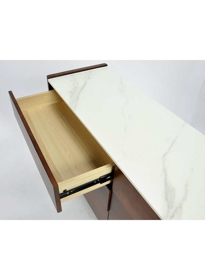 Switch - Bedroom Makeup Vanity - Dresser For Hairstyle Walnut 150*40*75cm - Image 1