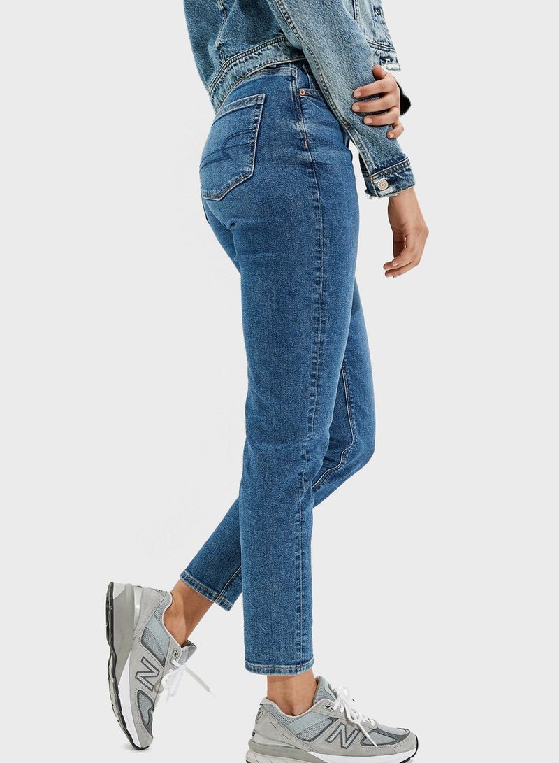 امريكان ايجل High Waist Skinny Jeans Blue  - Image 3