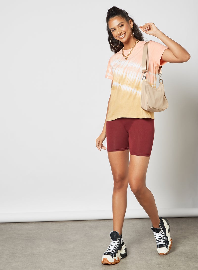 Aila High Waist Plain Leggings Red - Image 3