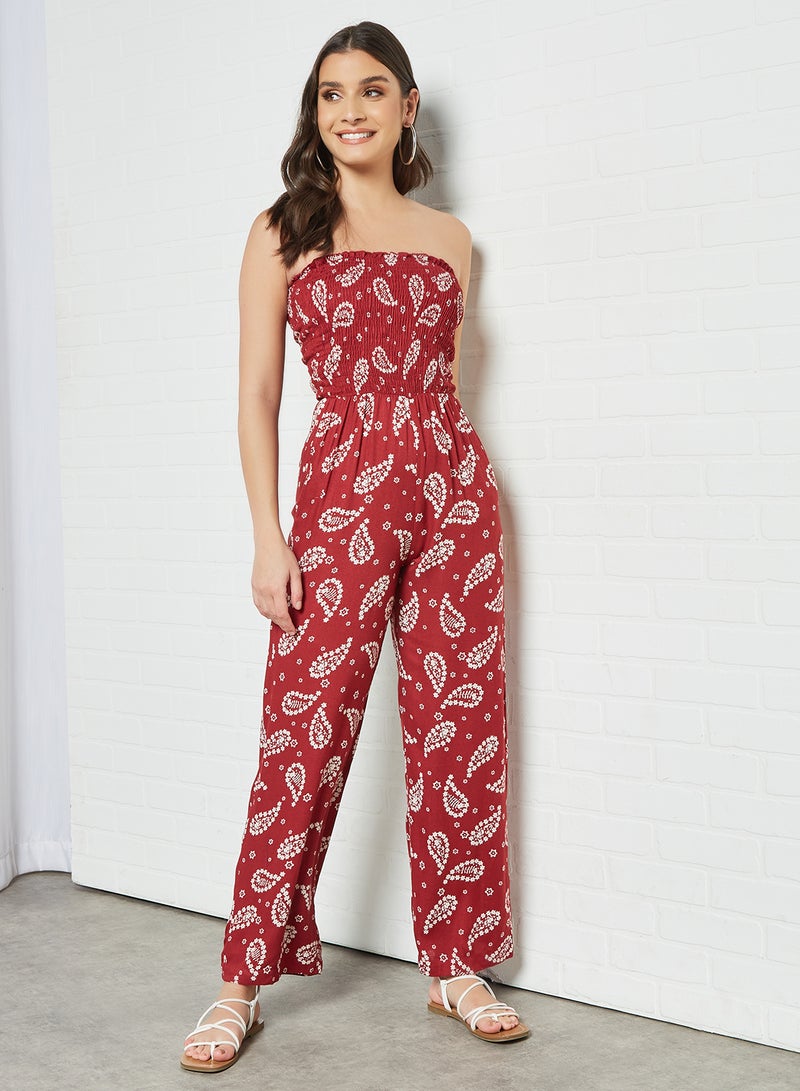 Aila Women's Off Shoulder Printed Jumpsuit Multicolour  - Image 1